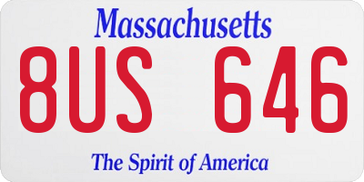 MA license plate 8US646