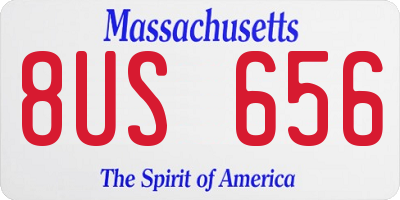 MA license plate 8US656