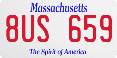 MA license plate 8US659