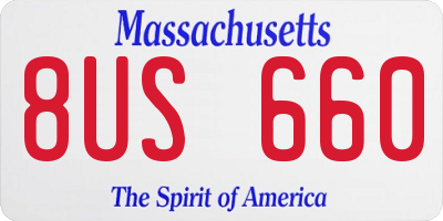 MA license plate 8US660