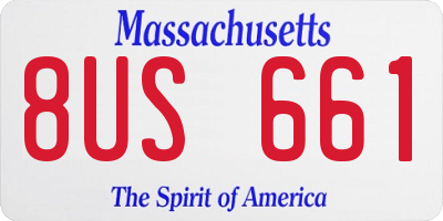 MA license plate 8US661