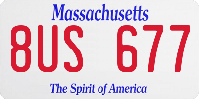 MA license plate 8US677