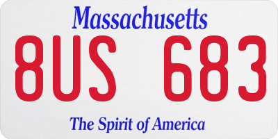MA license plate 8US683