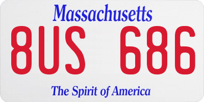 MA license plate 8US686
