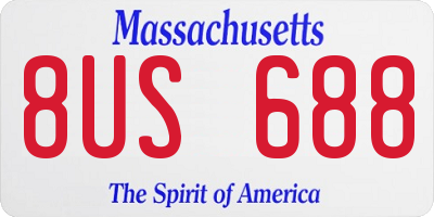 MA license plate 8US688