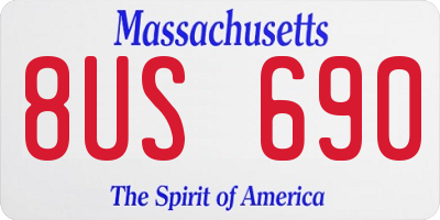 MA license plate 8US690
