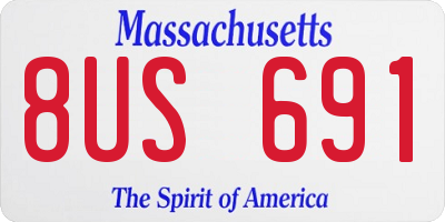 MA license plate 8US691