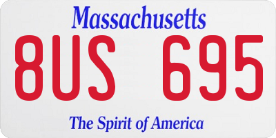 MA license plate 8US695