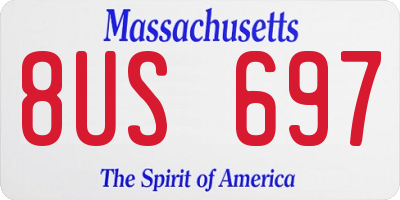 MA license plate 8US697