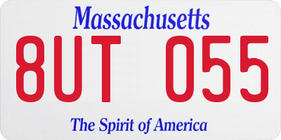MA license plate 8UT055