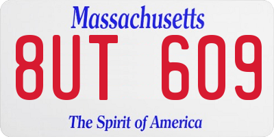 MA license plate 8UT609