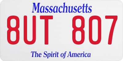 MA license plate 8UT807