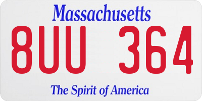MA license plate 8UU364