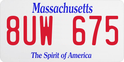 MA license plate 8UW675