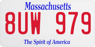 MA license plate 8UW979
