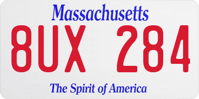 MA license plate 8UX284