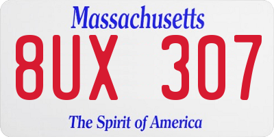 MA license plate 8UX307