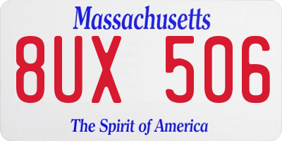 MA license plate 8UX506