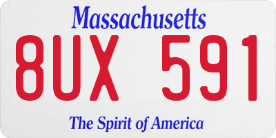 MA license plate 8UX591