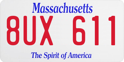 MA license plate 8UX611