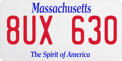 MA license plate 8UX630