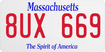 MA license plate 8UX669