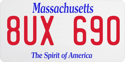 MA license plate 8UX690