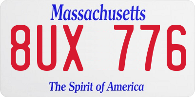 MA license plate 8UX776