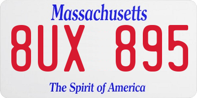 MA license plate 8UX895