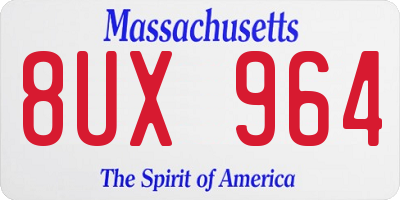 MA license plate 8UX964