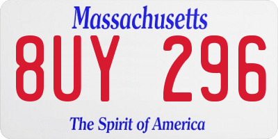 MA license plate 8UY296