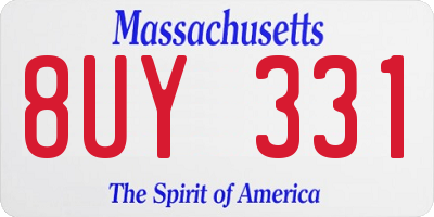 MA license plate 8UY331