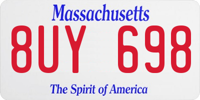 MA license plate 8UY698