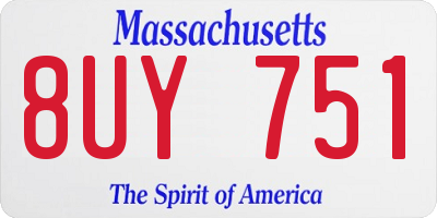 MA license plate 8UY751