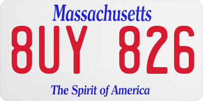 MA license plate 8UY826