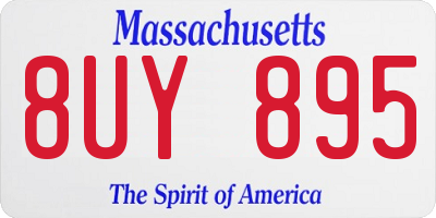 MA license plate 8UY895
