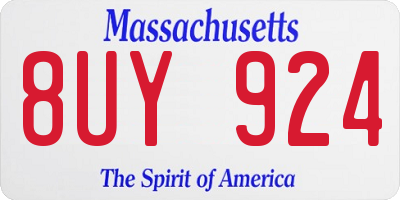 MA license plate 8UY924