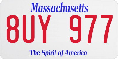 MA license plate 8UY977