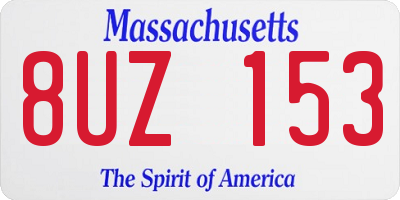 MA license plate 8UZ153