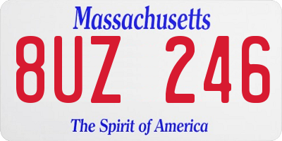 MA license plate 8UZ246
