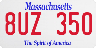 MA license plate 8UZ350
