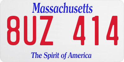 MA license plate 8UZ414