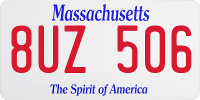 MA license plate 8UZ506