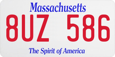MA license plate 8UZ586