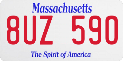 MA license plate 8UZ590