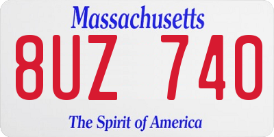MA license plate 8UZ740