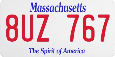 MA license plate 8UZ767