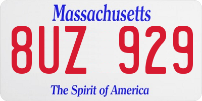 MA license plate 8UZ929