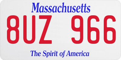 MA license plate 8UZ966