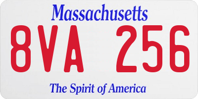 MA license plate 8VA256